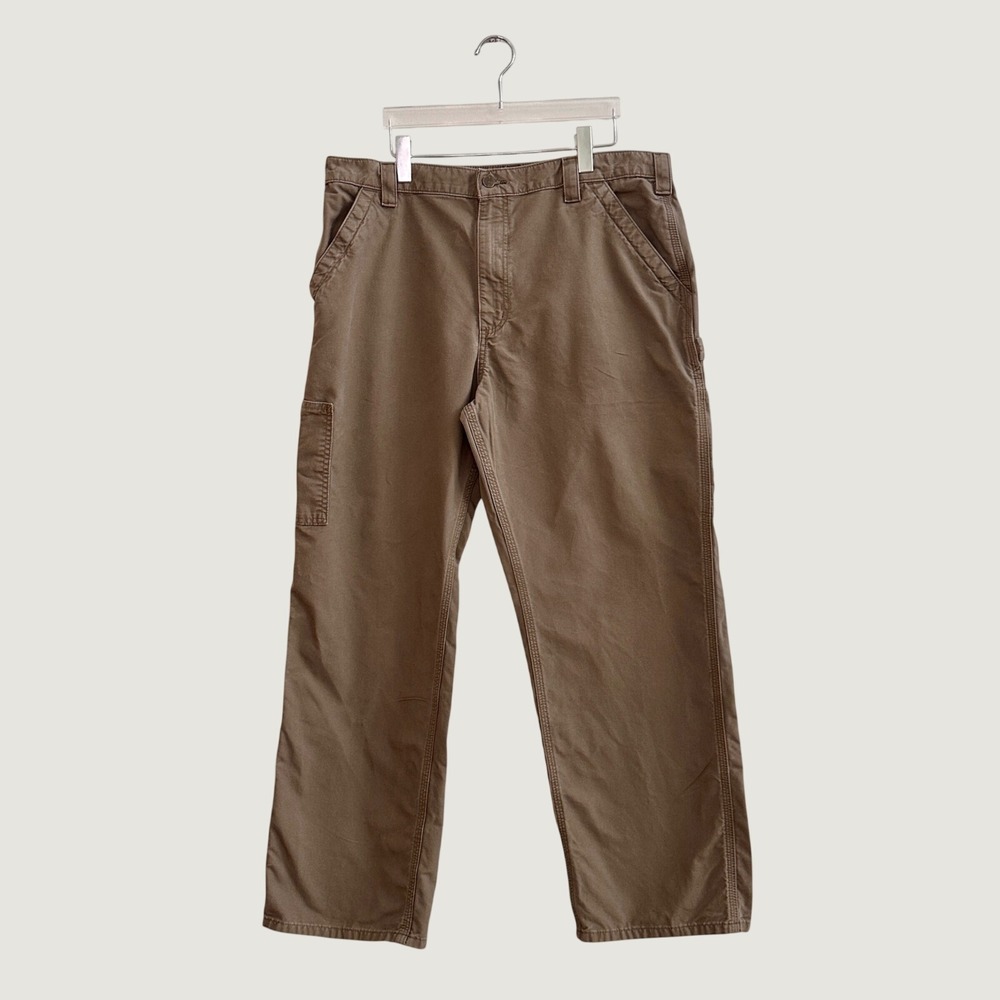 Carhartt B151 LBR Loose Original Fit Carpenter Pants Brown 38x30 Mens Canvas